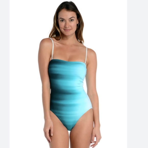 La Blanca 4 one piece swimsuit Ocean bandeau in turquoise - Picture 1 of 5